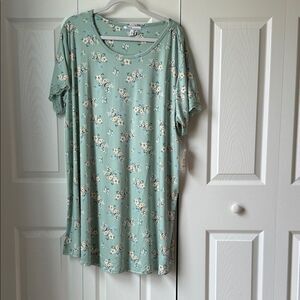 Flora Nikrooz Mint Floral Short Sleeve sleep top 2x NWT